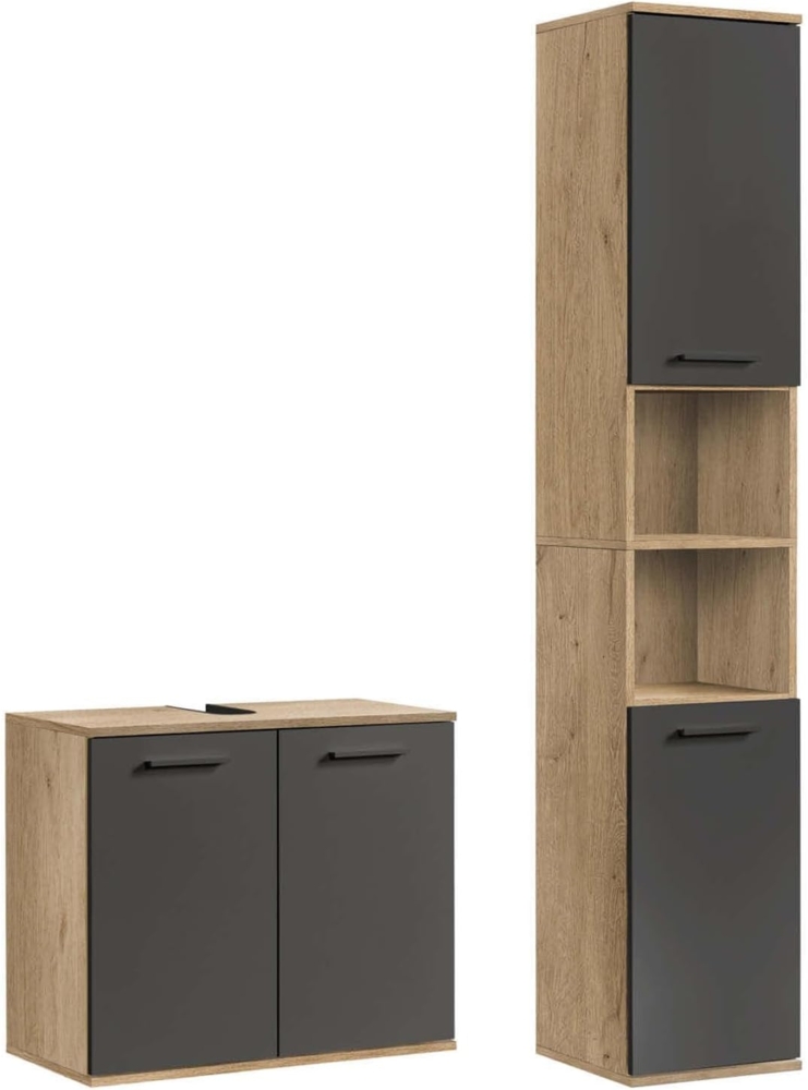 mokebo Badmöbel-Set Der Steuermann, (2-teilig), Unterschränk & 2 Hochschränke fürs Bad in Weiß Bild 1