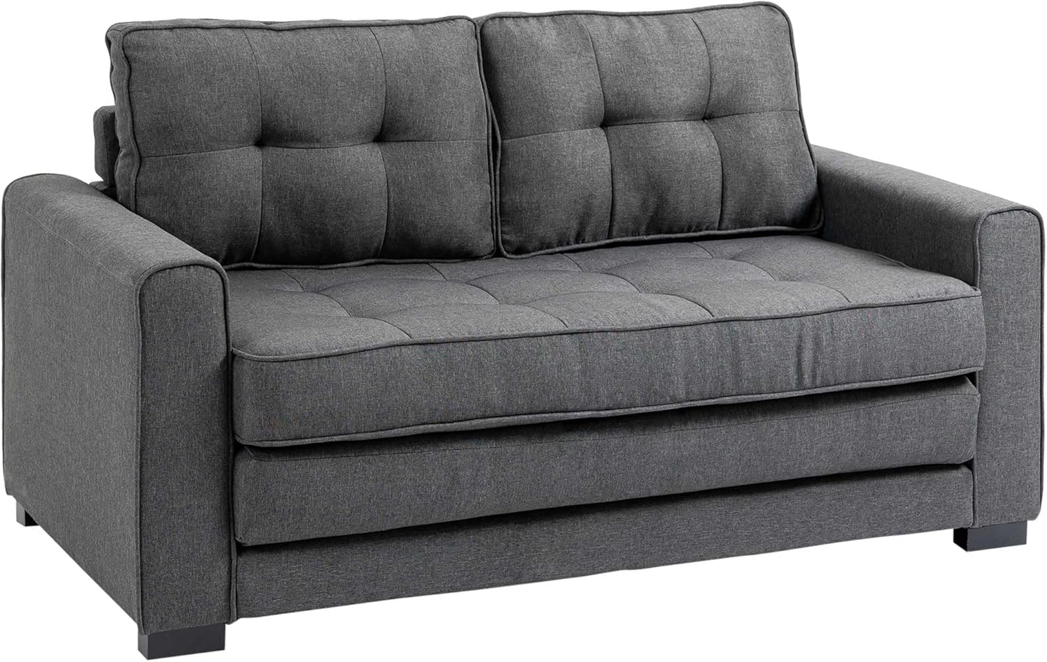 HOMCOM Schlafsofa Sofa mit Bettfunktion, Polstersofa mit Stauraum, Schlafcouch, Relaxsessel 1 Teile, für Wohnzimmer, Grau Bild 1