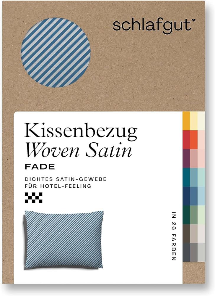 Schlafgut Woven Fade Bettwäsche|Kissenbezug einzeln 60x80 cm| grey-light-blue-mid Bild 1