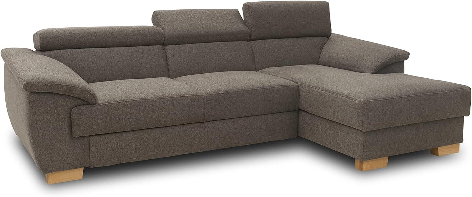 DOMO. collection David Sofa, Ecksofa mit Rückenfunktion, Eckcouch mit Schlaffunktion und Bettkasten (Staufach), 272 x 166 cm Funtkionssofa mit Federkern in braun Bild 1