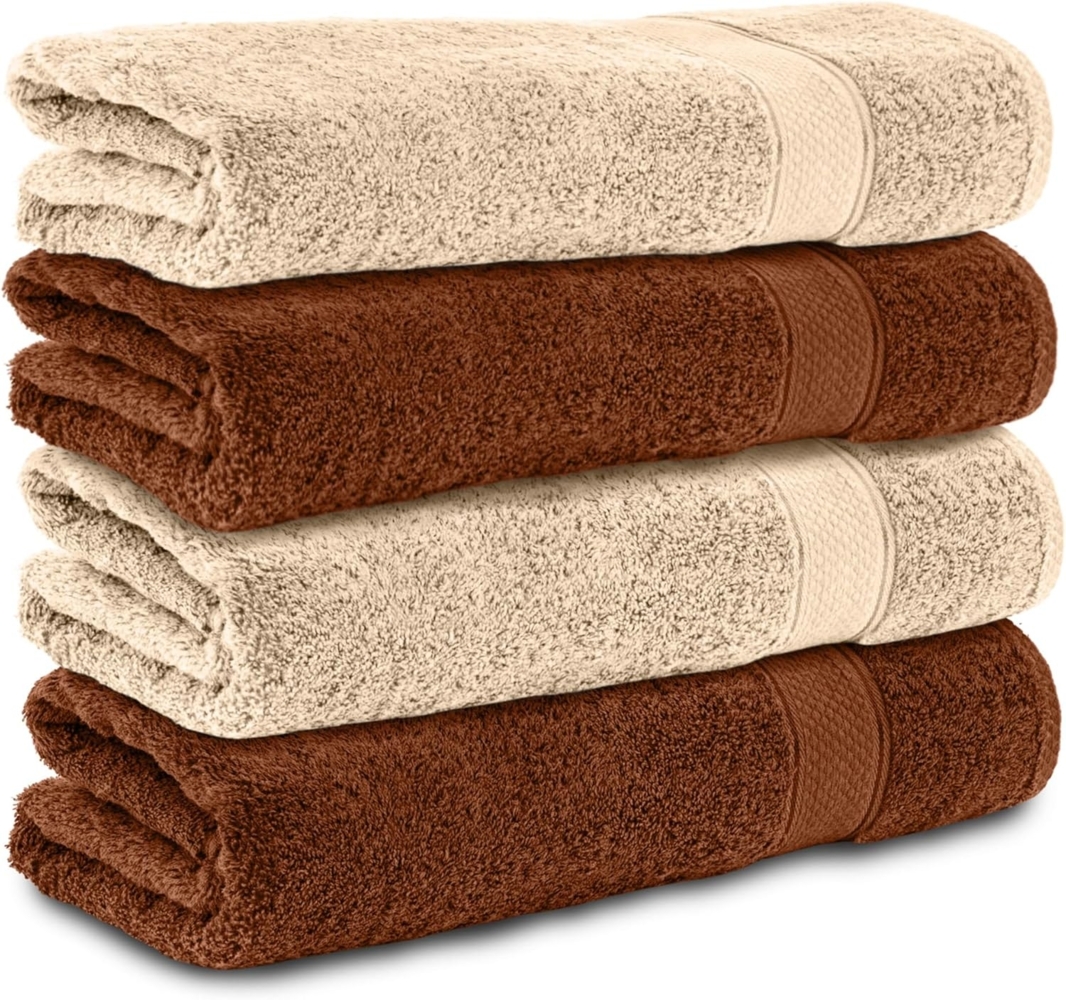Komfortec Badetücher 100% Baumwolle, 470 g/m², Frottee (4-St), Handtücher 70x140 cm Set, Weich Bild 1