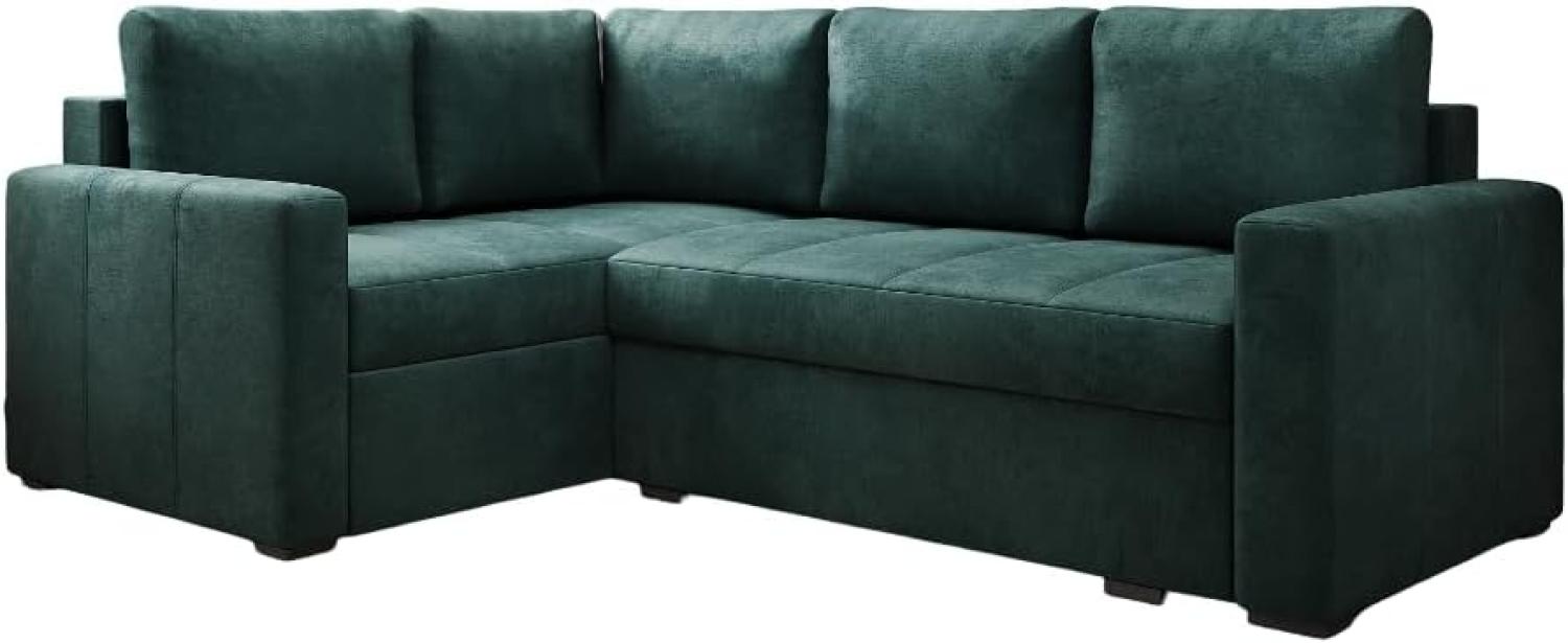 Designer Sofa Cortino mit Schlaffunktion und Stauraum Samt Grün Links Bild 1