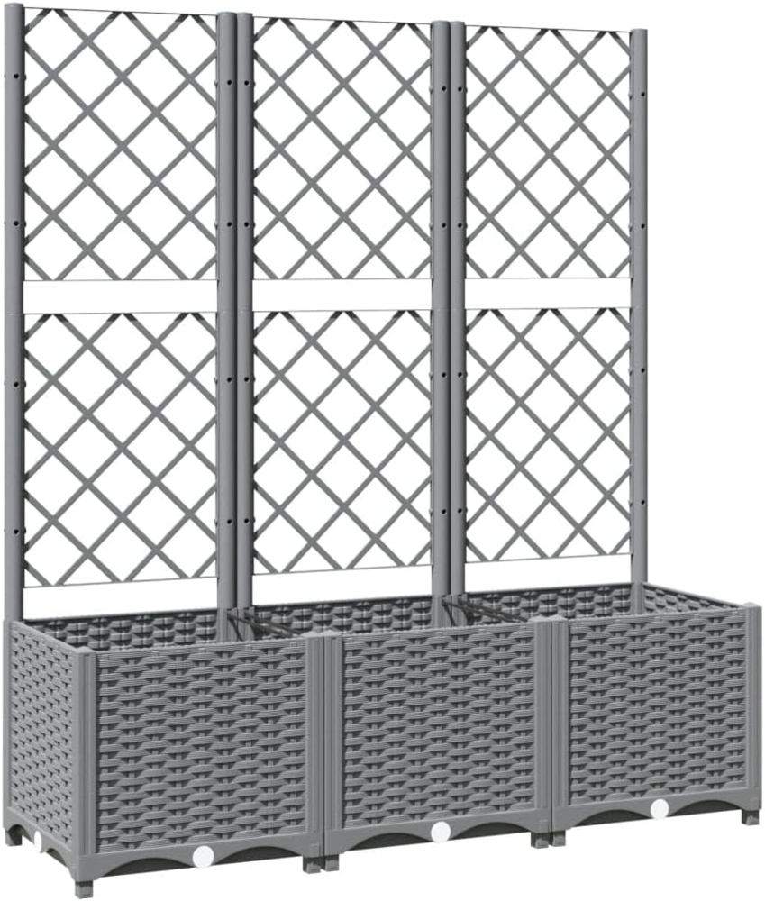 vidaXL Pflanzkübel mit Rankgitter Hellgrau 120x40x136 cm PP 153274 Bild 1