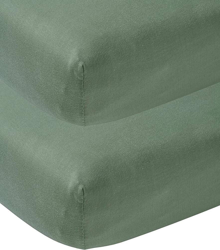 Meyco Jersey Spannbetttuch Forest Green 50 x 90 cm 2 Stück Grün Bild 1