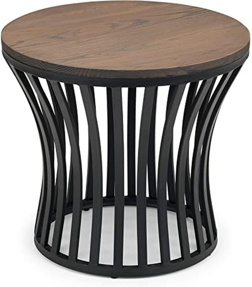 Julian Bowen Washington Beistelltisch, Mokka-Ulme und schwarz Bild 1