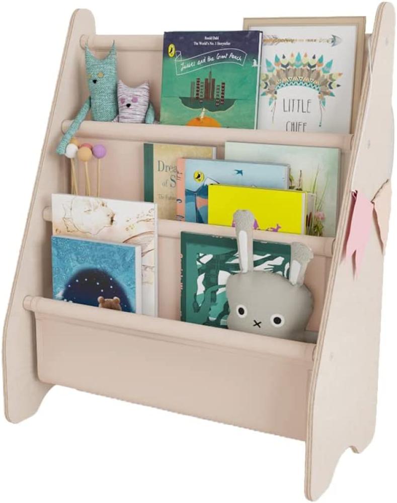 MAMOI® Bücher Regal für Kinder Beige | Bucheregale Kinder | Kinderbücher Regale | Büchergestell | Kinderbücherregal | Bücherbank Kinder | Bücherregal Kinderzimmer | Aufbewahrungsregal für Bücher | 100% ECO | Made in EU Bild 1