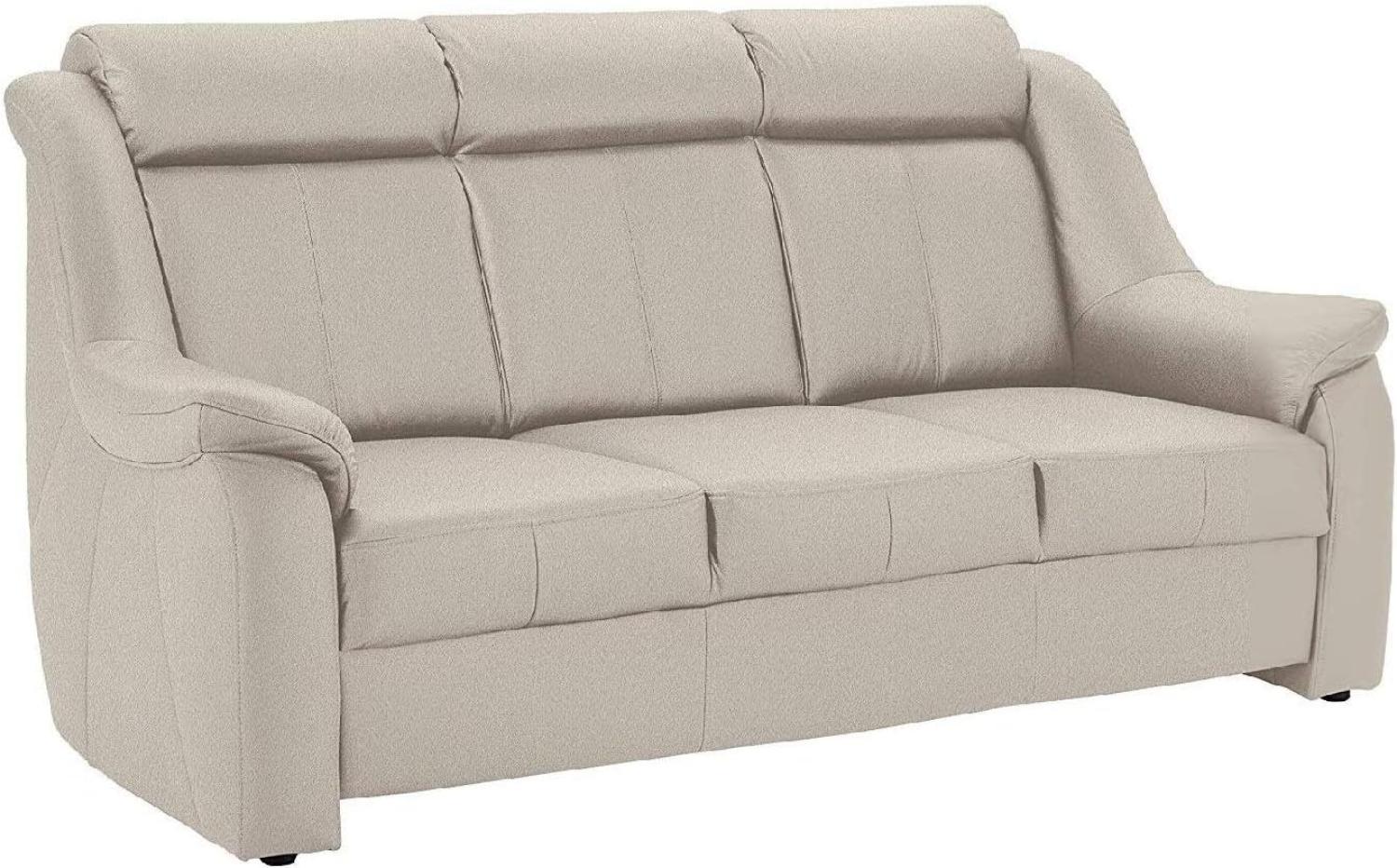 Cavadore 3-Sitzer Beata / 3er Couch im modernen Design / 188 x 98 x 92 / Mikrofaser Hellbeige Bild 1