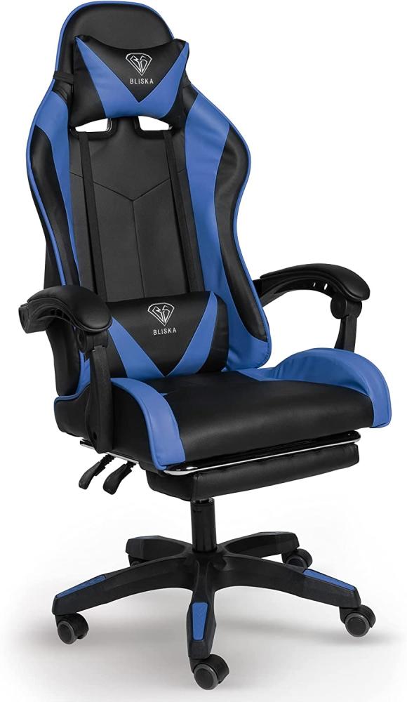 Chefsessel Stuhl Home Office Chair Racing Bürostuhl Sportsitz Büro Stuhl Schwarz / Blau Bild 1