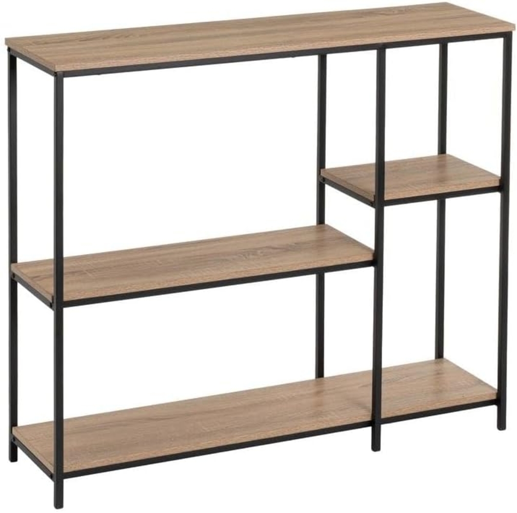 Bodenregal mit 4 Böden aus PB und Metall in Natur und Schwarz Bild 1