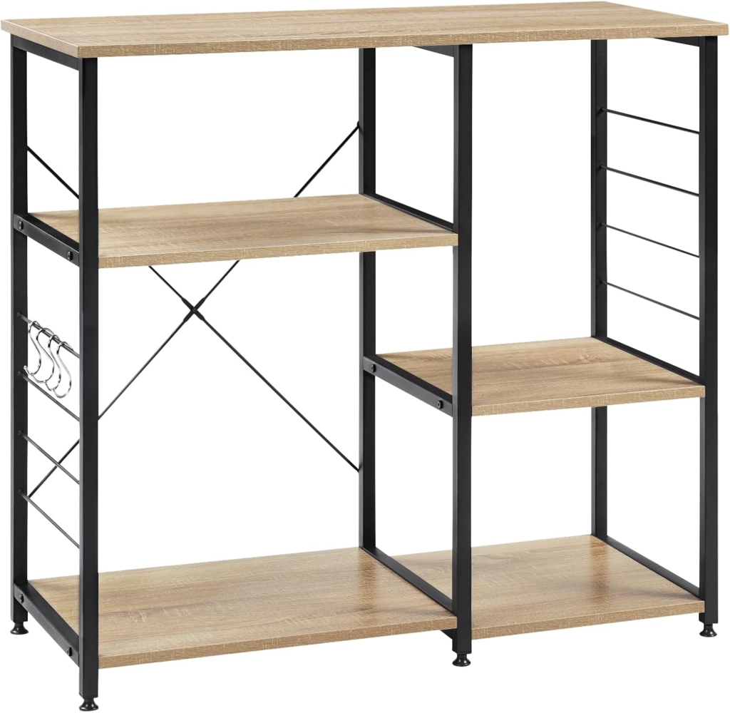 Woltu Küchenregal, 1-tlg, Standregal aus Metall & Holz mit 5 Ablageflächen Bild 1