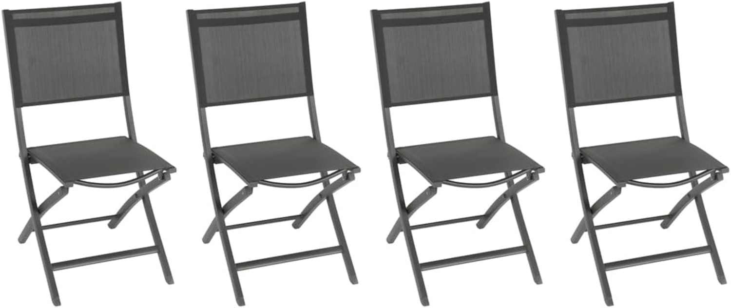 Hespéride - 4er-Set klappbare Gartenstühle Essentia in Anthrazitgrau und Grau - Anthrazit/Graphit Bild 1