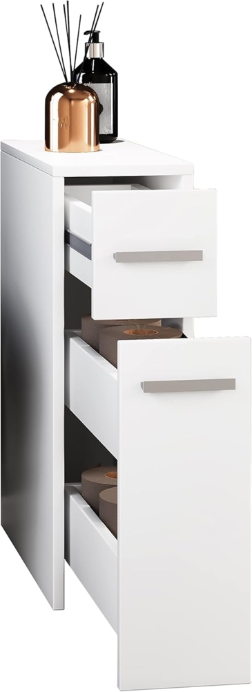 VCM Badmöbel Midischrank Zalo 917469 Weiß H. 61 x B. 20 x T. 45 cm Bild 1