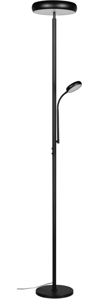 LED Deckenfluter PALERMO Höhe 183cm mit Leselampe und Fernbedienung, Schwarz Bild 1