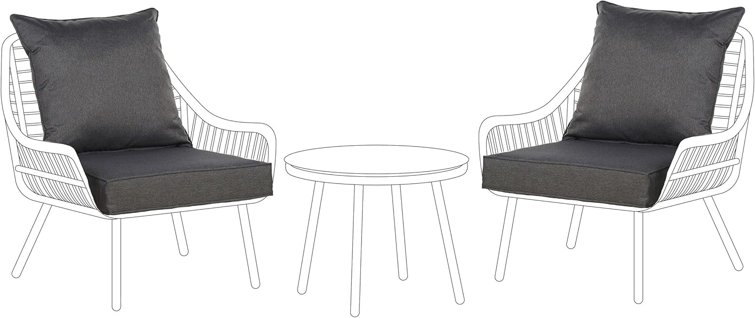 Outdoor Kissenbezug Set LAURETO Dunkelgrau Bild 1