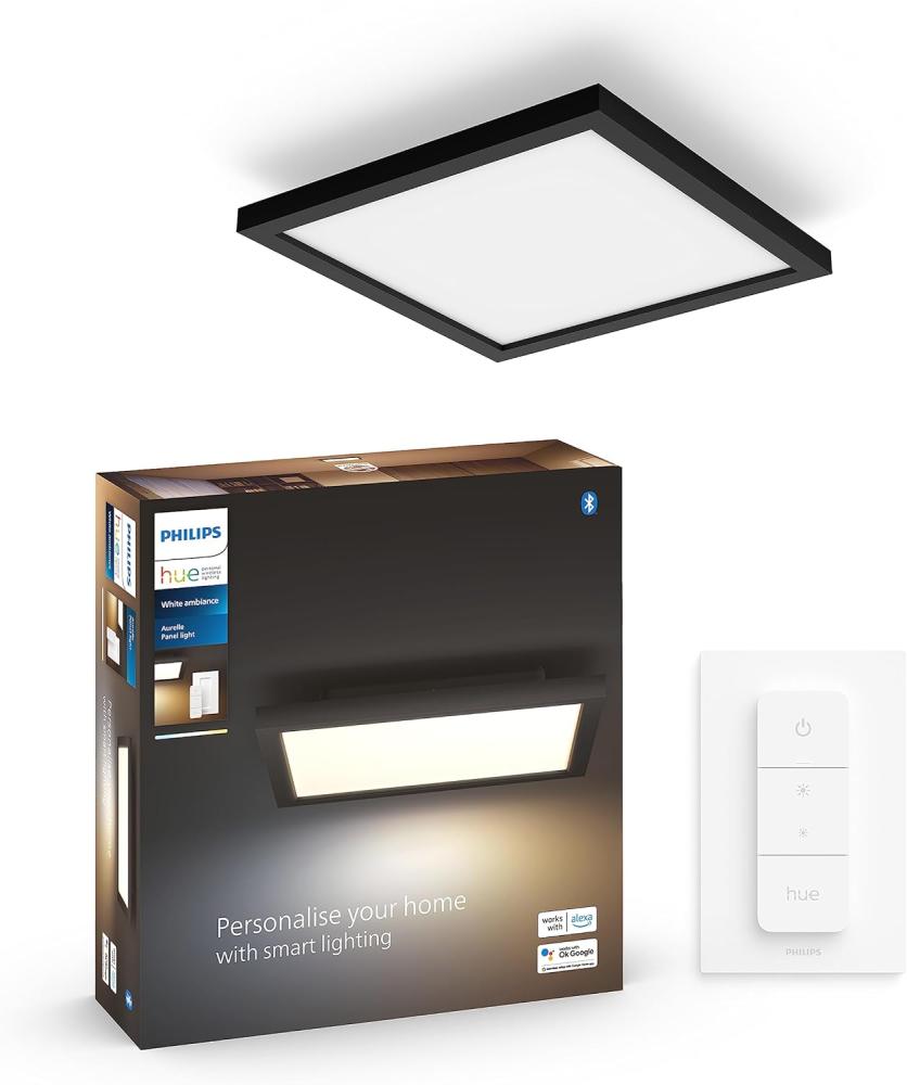 Philips Hue White Amb. Aurelle Panelleuchte 30x30 Schw inkl DS Bild 1