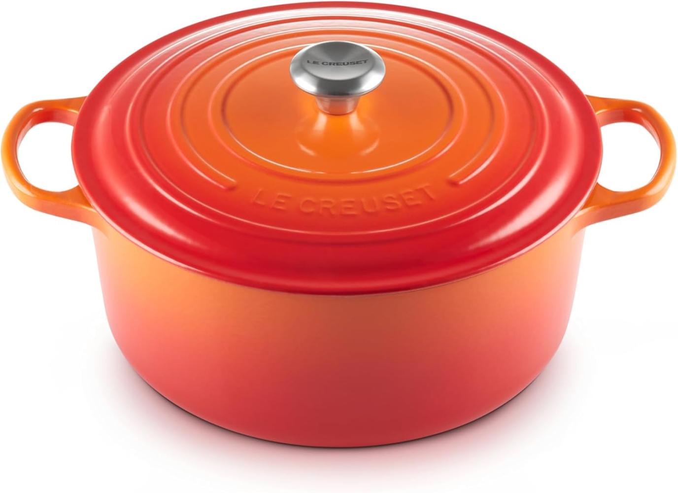 Le Creuset Signature Gusseisen-Bräter mit Deckel, Für alle Herdarten und Induktion geeignet, Rund, Ofenrot, 30,0 cm, 8.1 Bild 1