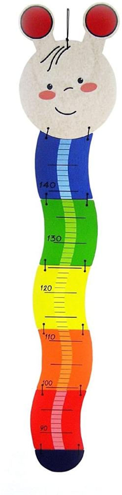 Hess Holzspielzeug 14608 - Messlatte aus Holz für Kinder, Serie Raupe, handgefertigt, klappbar, geeignet für eine Körpergröße von ca. 87 bis 145 cm Bild 1