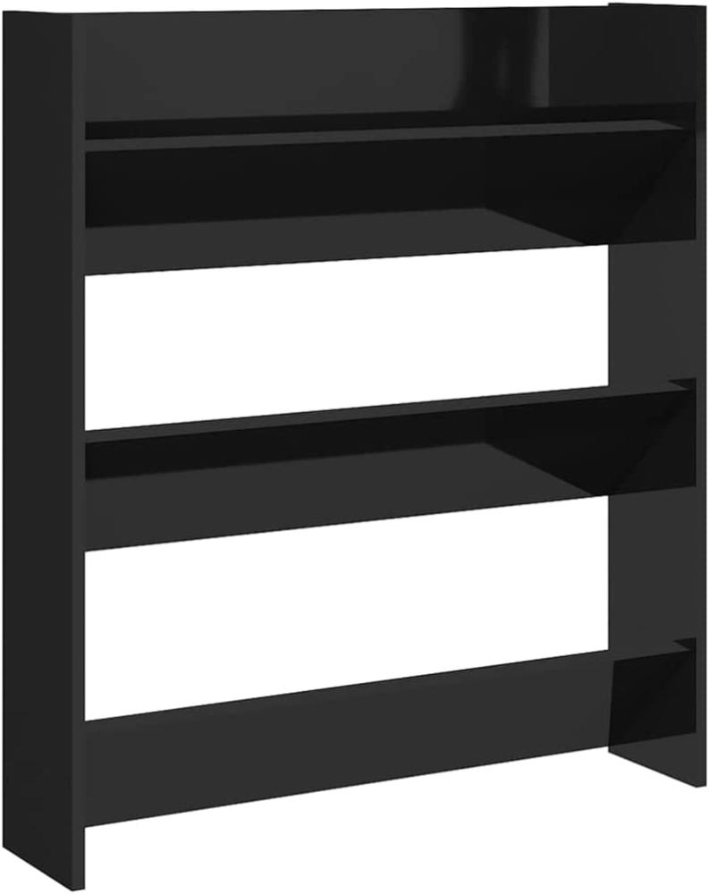 vidaXL Wand-Schuhschrank Hochglanz-Schwarz 80x18x90 cm Holzwerkstoff 806791 Bild 1