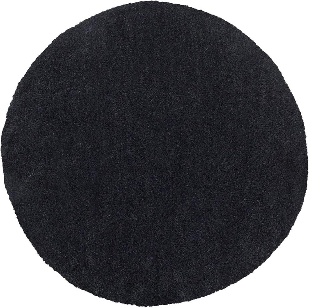 Teppich schwarz ⌀ 140 cm Shaggy DEMRE Bild 1