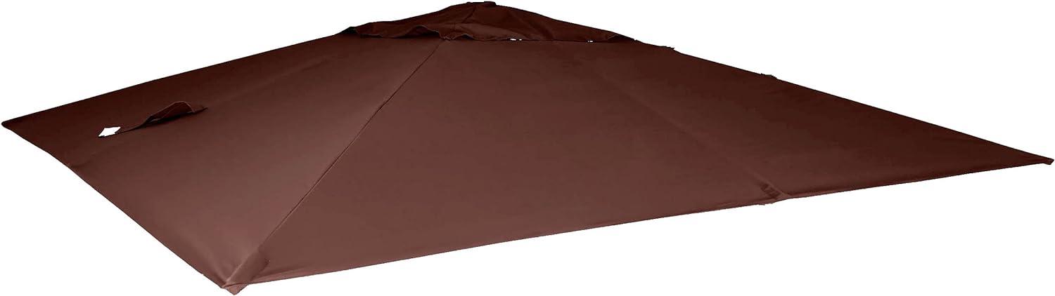 Ersatz-Bezug für Luxus-Ampelschirm HWC-A96, Sonnenschirmbezug Ersatzbezug, 3x3m (Ø4,24m) Polyester 2,7kg ~ braun Bild 1