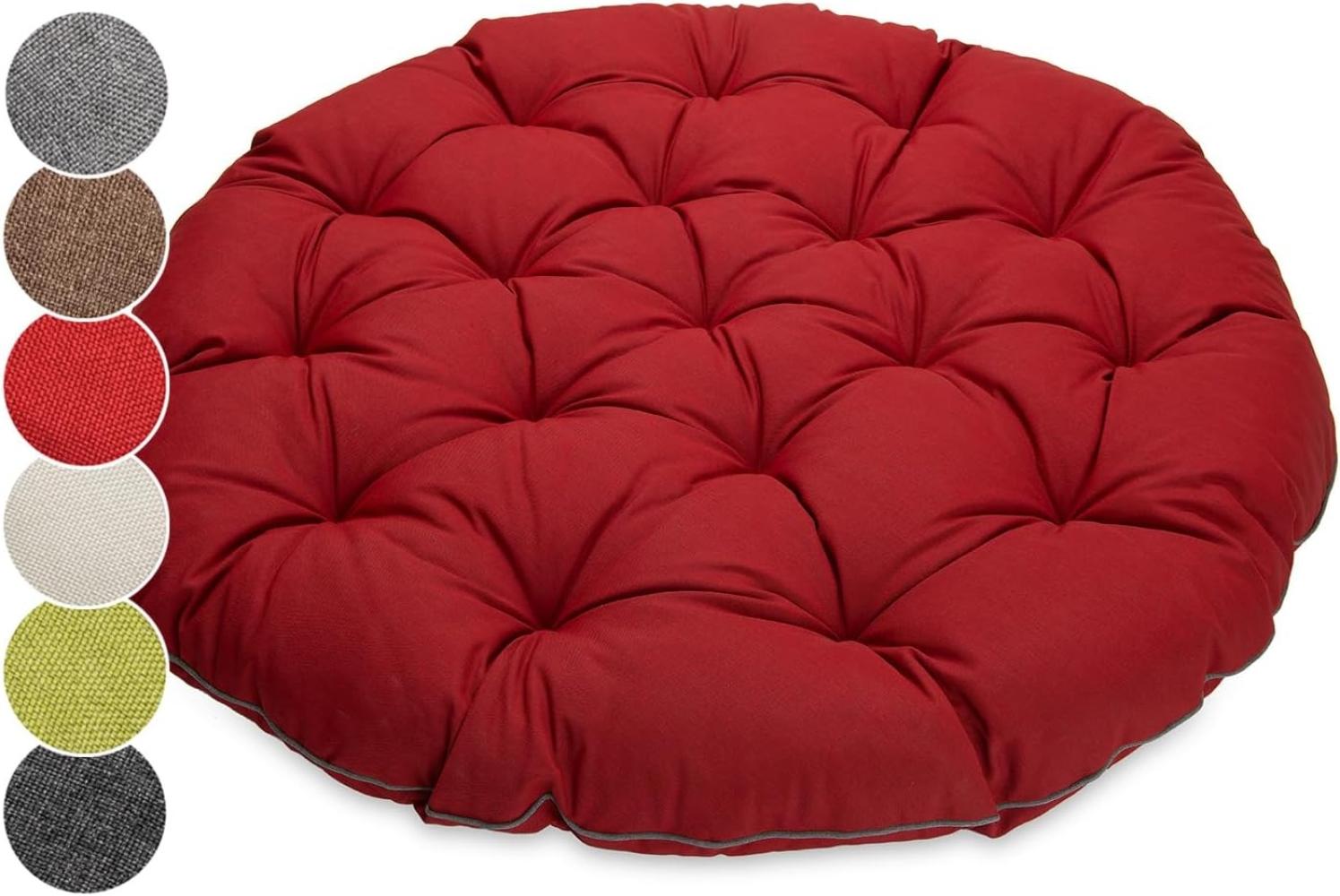 sunnypillow Sesselauflage Polster für Papasansessel, rund Durchmesser 120 cm Dicke 15cm, ROT Bild 1