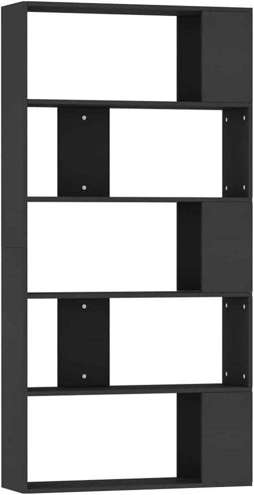 vidaXL Bücherregal/Raumteiler Schwarz 80x24x159 cm Holzwerkstoff 800100 Bild 1