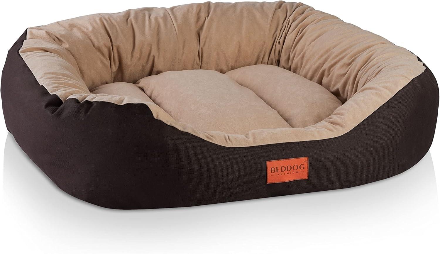 BedDog Hundebett Grosse Hunde - Hundekissen - Hundekorb - Ovales Hundekörbchen - Hundesofa - Hundebetten für Große Hunde - Dog Bed - Hunde Bett - Körbchen Hund aus Alicante-Gewebe XL, MELANGE (beige/braun) Bild 1