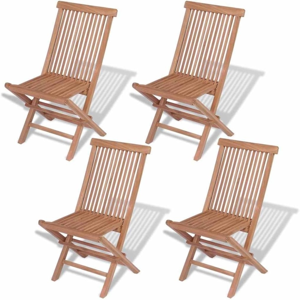 vidaXL Gartenstühle 4 Stk. Massivholz Teak 3157174 Bild 1