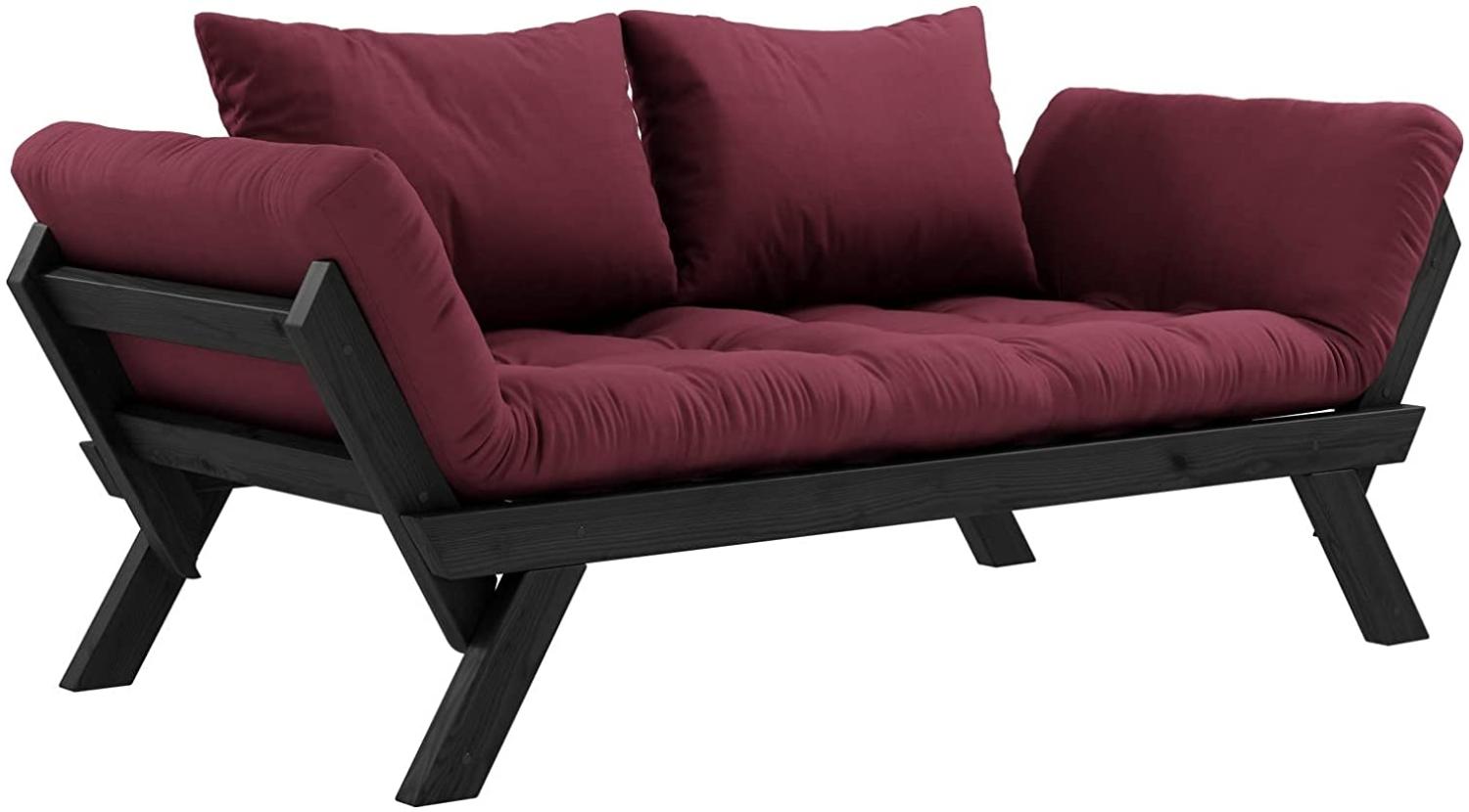 KARUP DESIGN BEBOP Futonsofa Gestell Schwarz Matratze Bordeaux Bild 1