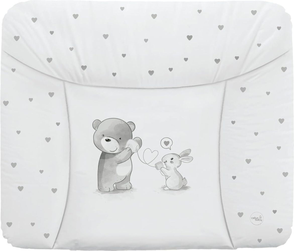 Ceba Baby® weiche Wickelauflage 75x72 cm - Baby Wickelunterlage- Wickeltischauflage für Junge und Mädchen - Wasserdicht, abwaschbar - OEKO-TEX® Standard 100 - Made in EU -Liebesgespräch Bild 1