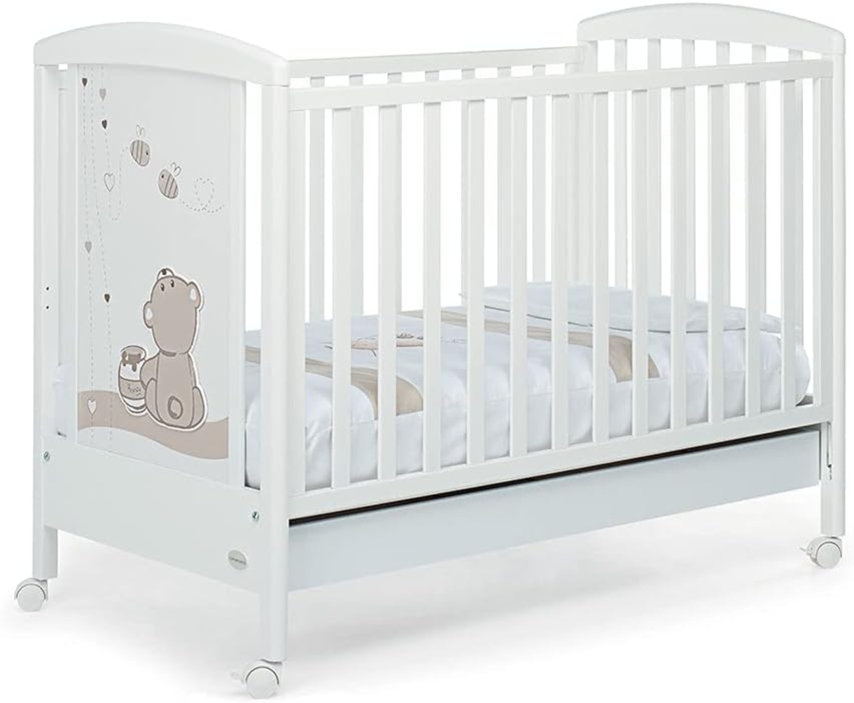 Foppapedretti Felicity, Kinderbett mit verstellbarem Seitenteil, 131 x 71 x 103 cm, 24 kg, weiß Bild 1