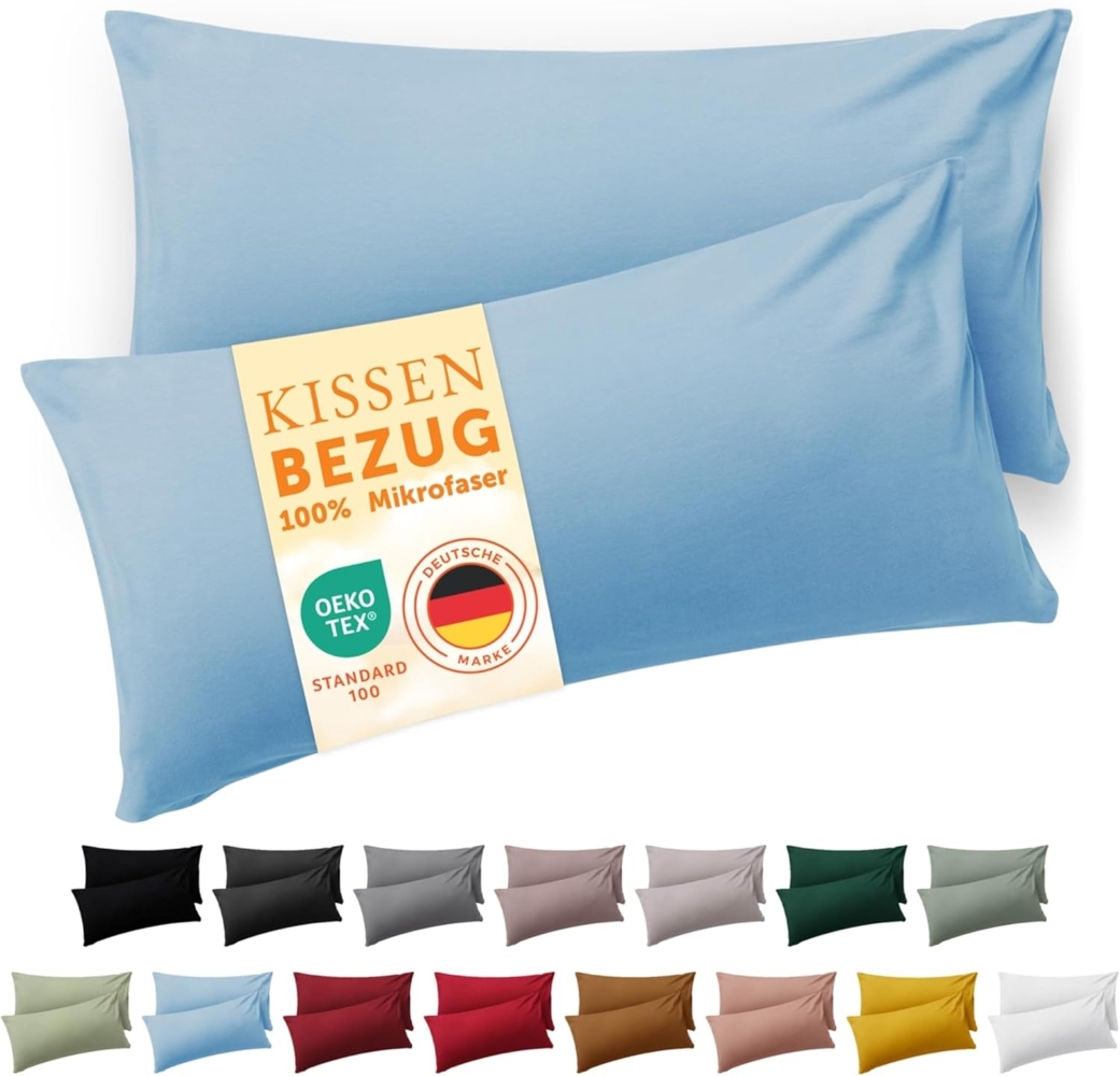 Blumtal Kissenbezüge aus gebürstetem Mikrofaser-Gewebe - Oeko-TEX zert. Kissenbezüge, (2 Stück), mit Reißverschluss oder Verschlusslasche Bild 1