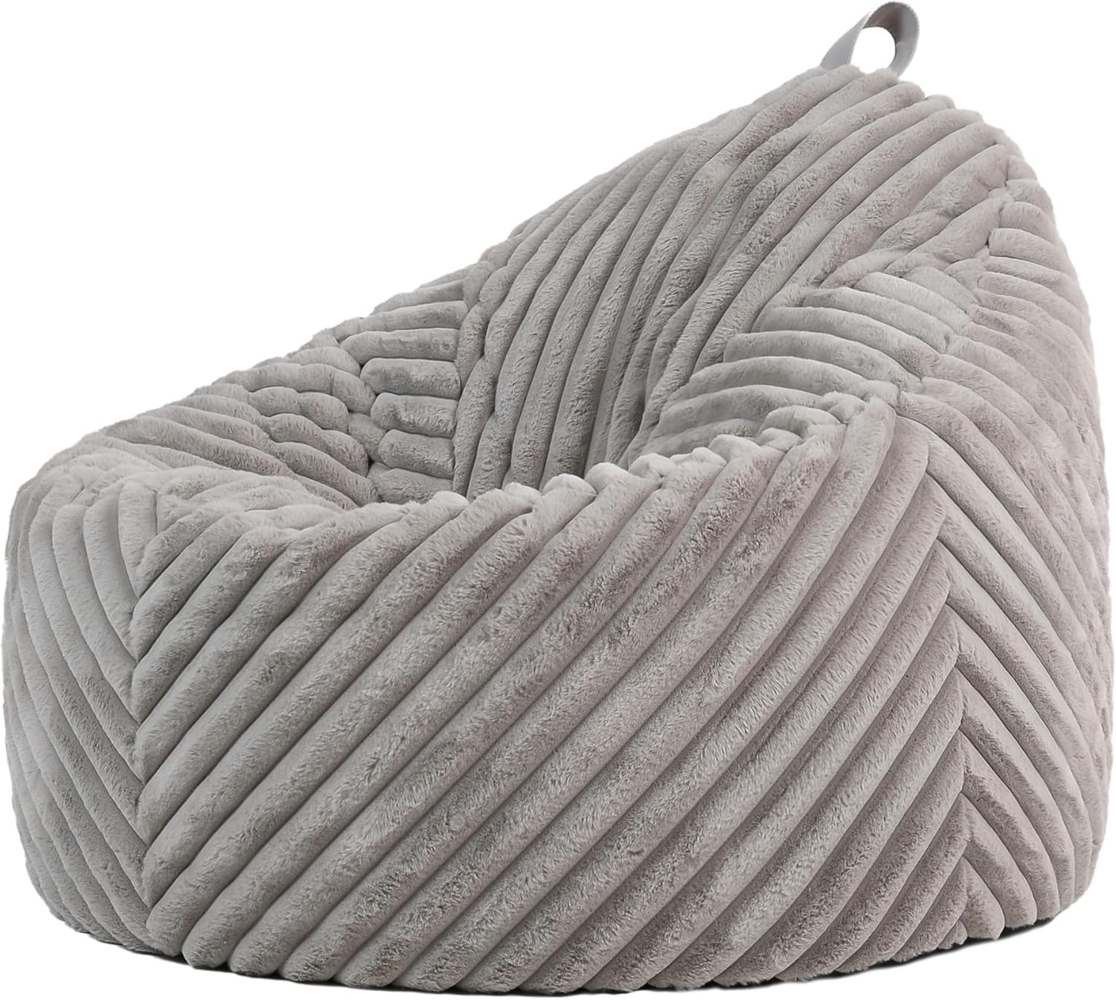 Icon Cocoon Sitzsack Sessel, Grau, Sitzsack Flauschig, Sitzsack für Erwachsene mit Füllung, Sessel Wohnzimmer, Sessel Schlafzimmer Bild 1