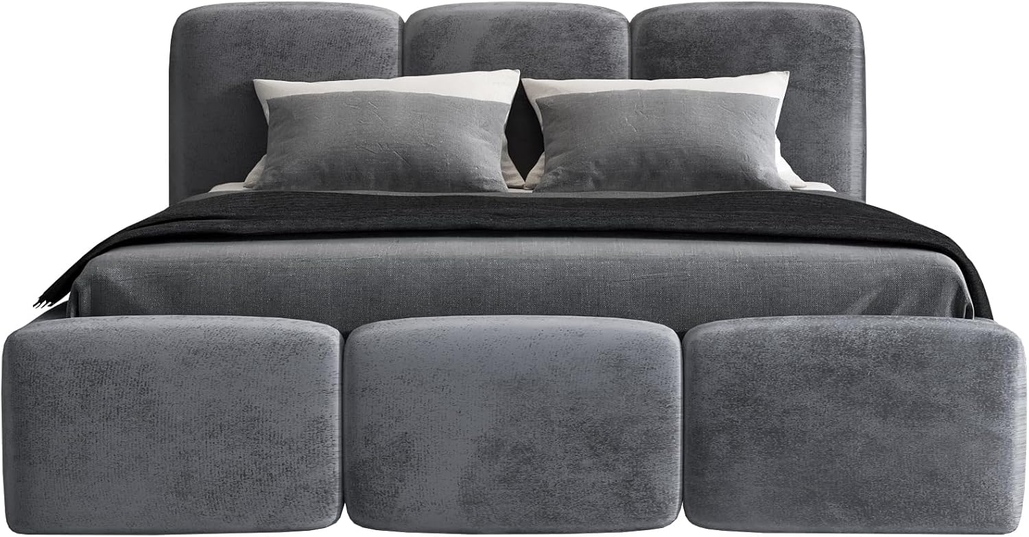 Polsterbett STAR 160x200 ohne Matratze mit Bettkasten und Lattenrost. Farbe: Anthracite 18 Bild 1