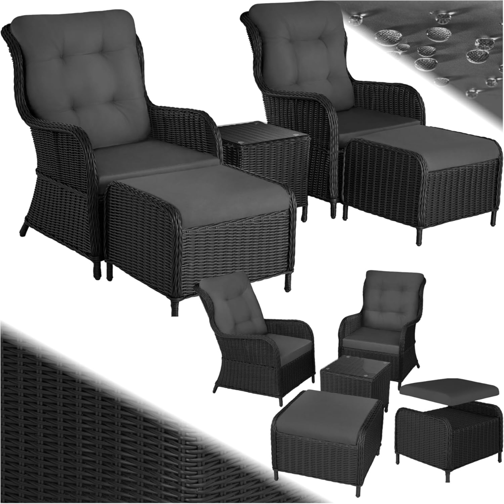 tectake Sitzgruppe Rattan Sitzgruppe, (Set, 5-tlg), für 2 bis 4 Personen Bild 1