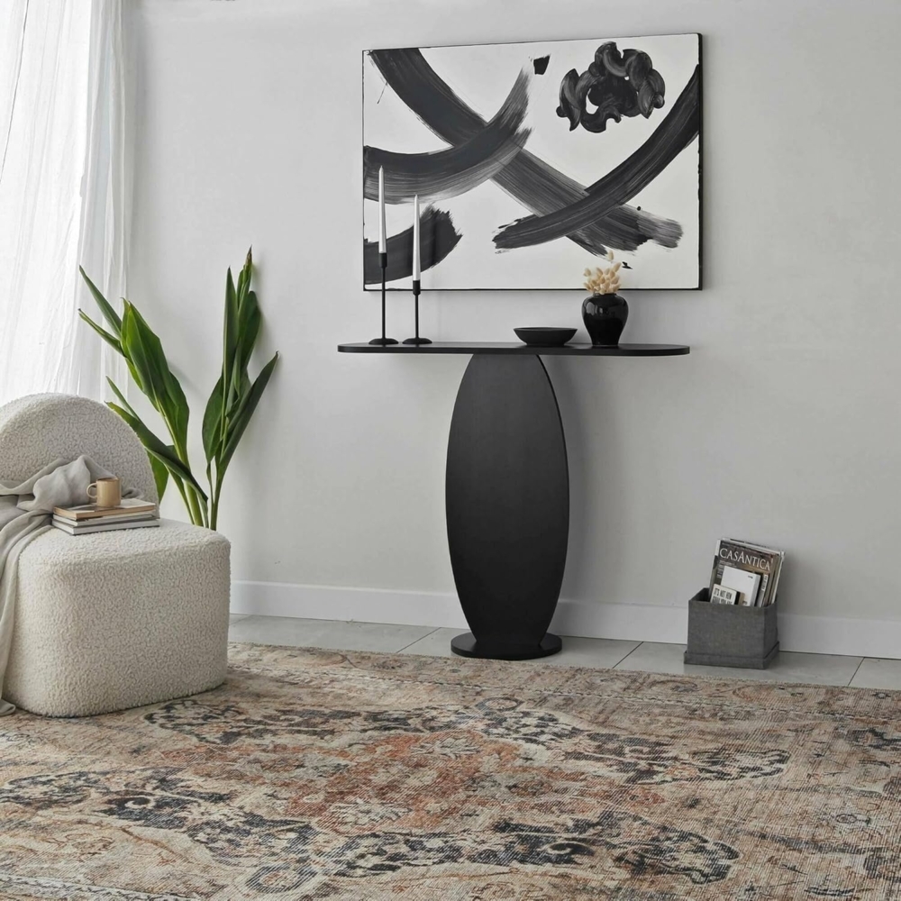 Dmora Toliman Konsolentisch, Mehrzwecktisch, Beistelltisch, Flurschreibtisch, 100 x 30 x 81 cm, Anthrazit Bild 1