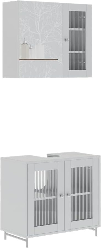 Badmöbel-Set Malte Weiß 2 Teile Vicco Bild 1