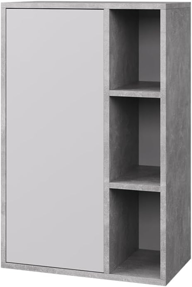 Hängeschrank Berno Beton/Weiß 50.1 x 78.4 cm mit 3 offenen Fächern Vicco Bild 1