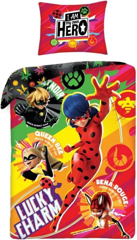 Miraculous Ladybug ''Lucky Charm'' Bettwäsche inkl. Rucksack 100 Baumwolle Bild 1