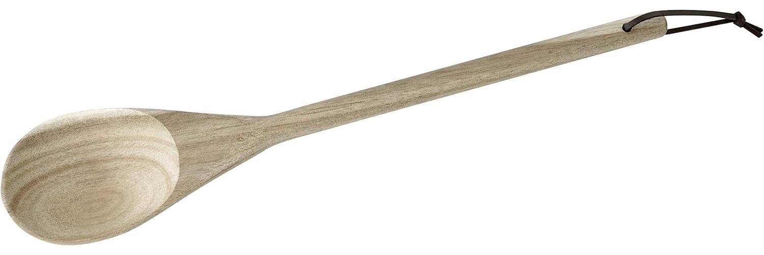 FACKELMANN 30892 Kochlöffel 33 cm, hochwertiger Rührlöffel aus Akazien-Holz, aufhängbar am Kunstlederbändchen, robuster Salatlöffel in modernem Natur-Design (Farbe: Braun), Menge: 1 Stück Bild 1