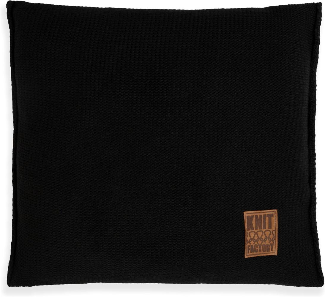 Knit Factory Uni Kissen 50x50 cm Glatt Schwarz Bild 1