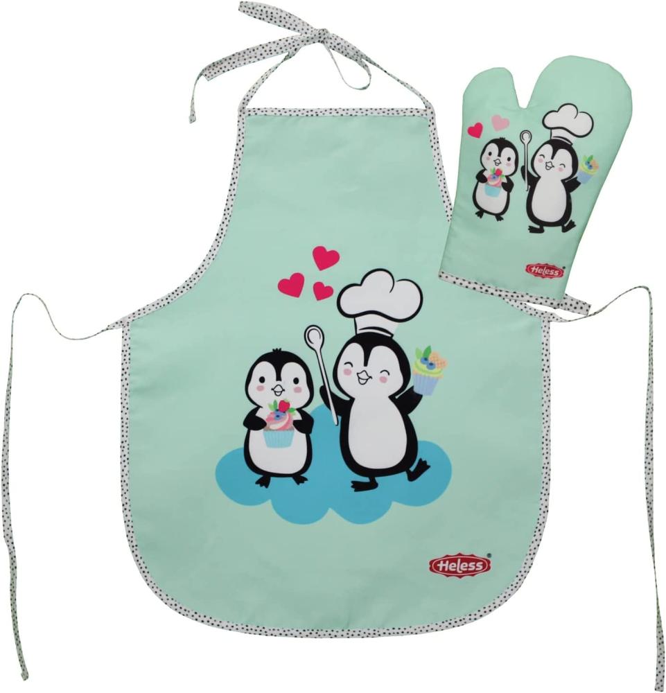 Heless - Kinderschürze mit Topfhandschuh Pinguin Bild 1