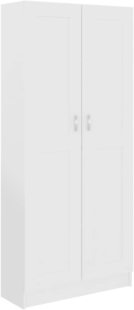 vidaXL Bücherschrank mit 5 Fächern 2 Türen Büroschrank Aktenschrank Bücherregal Schrank Aktenregal Standregal Weiß 82,5 x 30,5 x 185,5 cm Spanplatte Bild 1