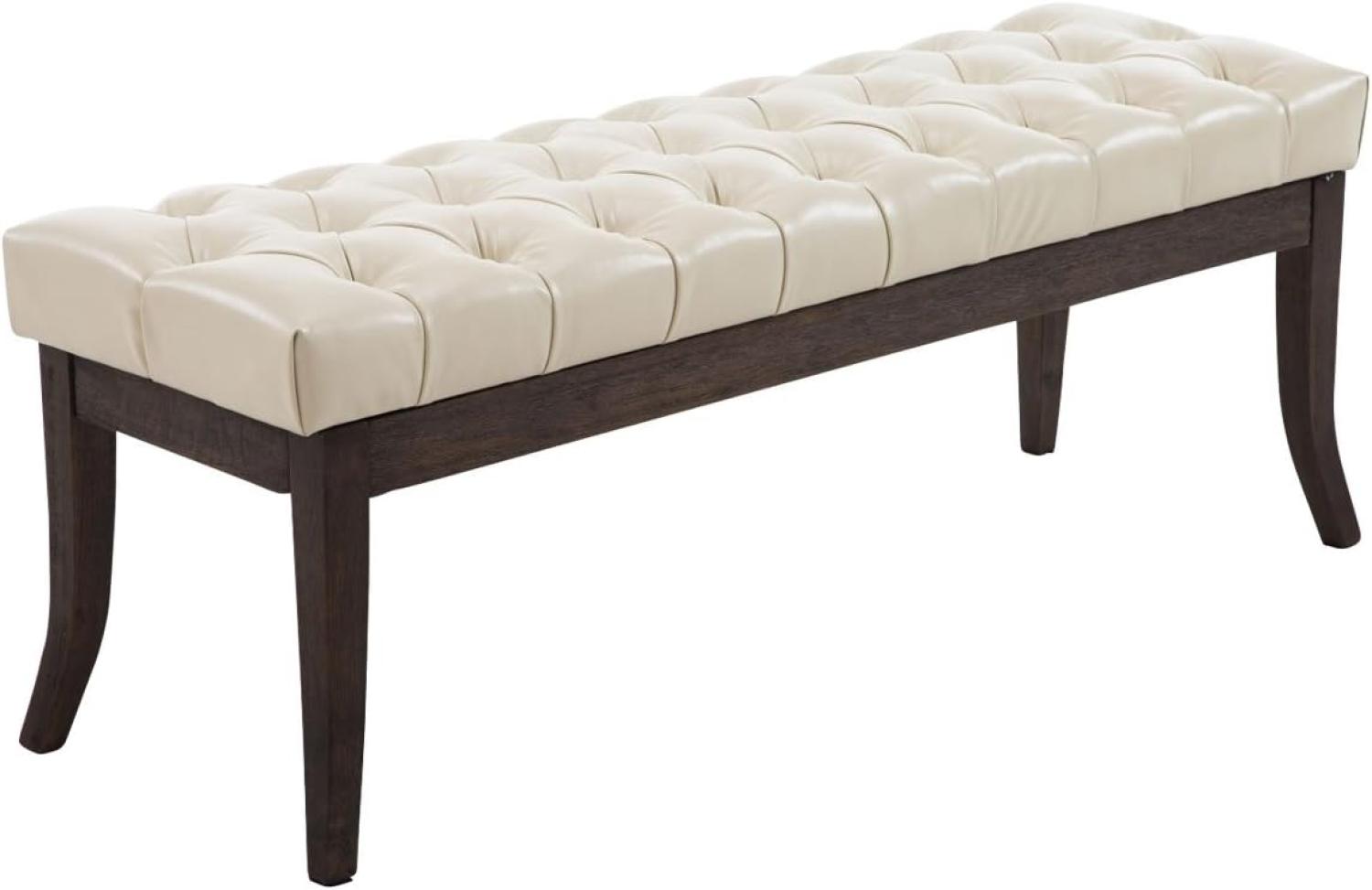 CLP Sitzbank Ramses Kunstleder antik-dunkel mit hochwertiger Polsterung,creme 120 cm Bild 1