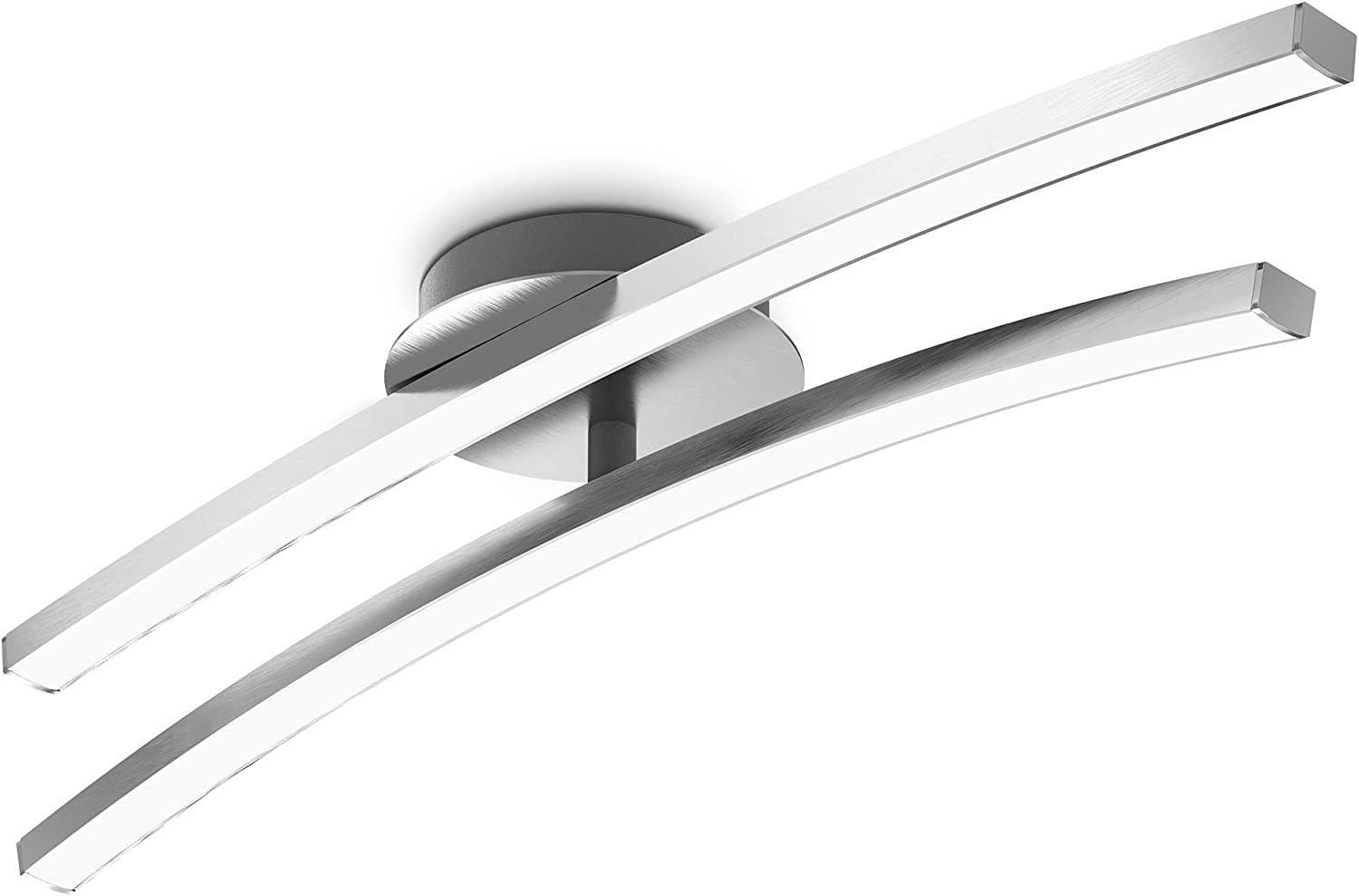 LED Design Deckenleuchte Wohnzimmer modern Deckenlampe Aluoptik schwenkbar 12W Bild 1