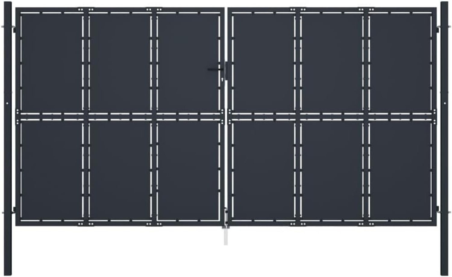 vidaXL Gartentor aus Stahl 400 x 175 cm Anthrazit 144533 Bild 1