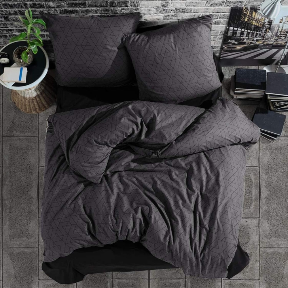 yadetextil Bettwäsche Bettwäsche 240x220 cm. 3 teilig set, Monza V1, Renforce, 3 teilig, cm. Reißverschluss Bild 1