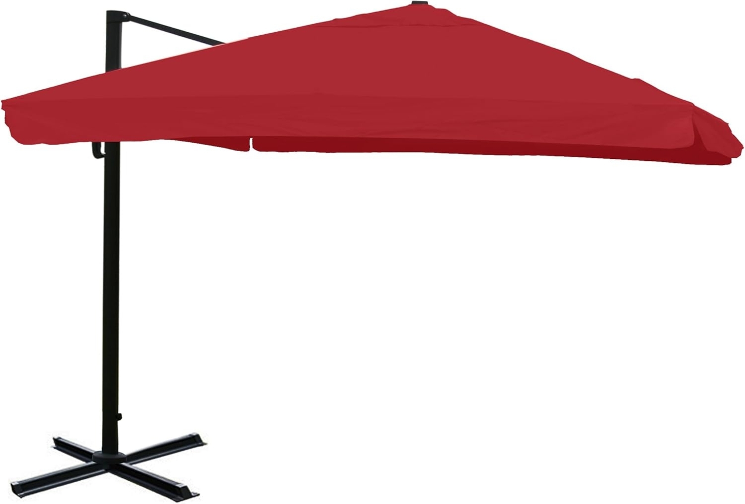 Gastronomie-Ampelschirm HWC-A96, Sonnenschirm, 3x4m (Ø5m) Polyester/Alu 26kg ~ Flap, bordeaux ohne Ständer Bild 1