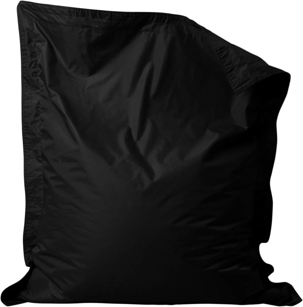 Bean Bag Bazaar Sitzsack Outdoor, Schwarz, Wasserabweisend, XXL Sitzsack Sessel für Erwachsene, Riesensitzsack mit Füllung, Sitzkissen Sitzpouf Outdoor Bild 1