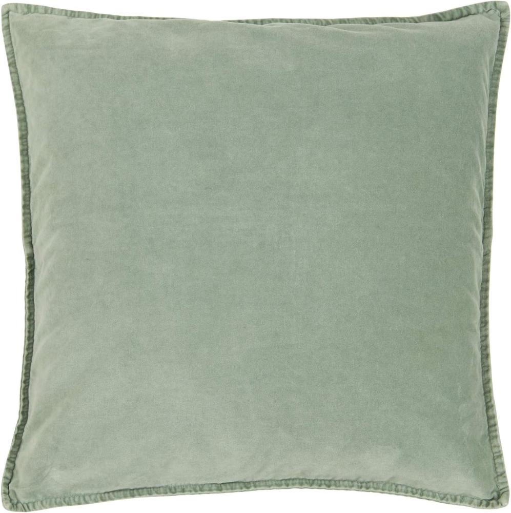 Ib Laursen - Kissenbezug Hellgrün Grün 52x52cm Samt Velour (6230-42) Kissenhülle Bild 1